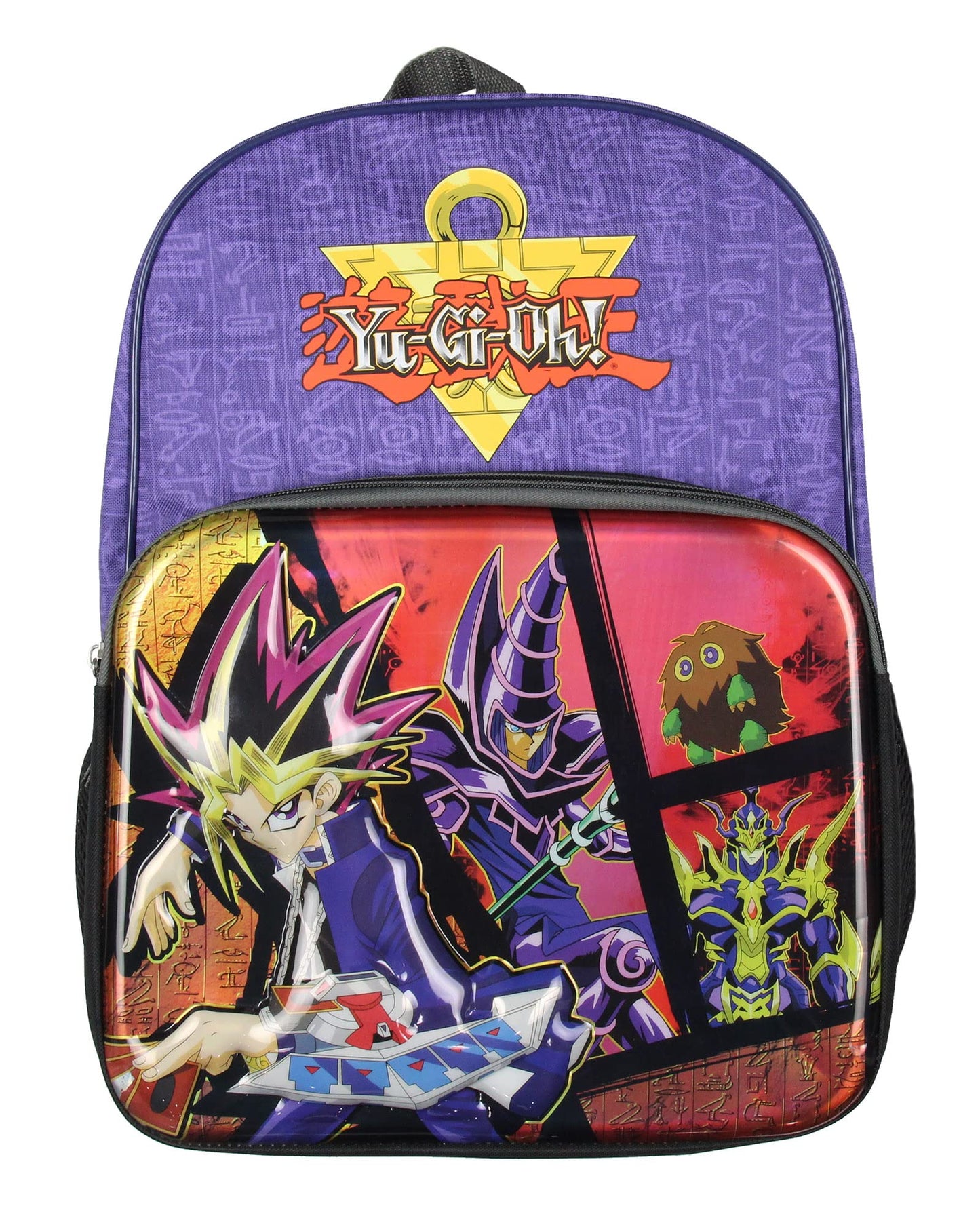 Bioworld Yu-Gi-Oh! 16" Molded Backpack Battle Ready Yugi Dark Magician Black Luster Soldier Character Travel Backpack