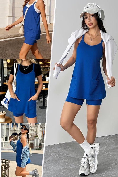 Ekouaer Women's Pajama Set - Soft Cami & Short Sleepwear with Pockets | V-Neck Loungewear, 2 Pieces