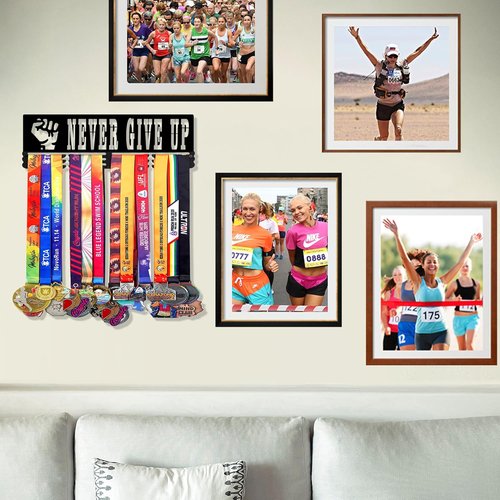 Goutoports Medal Hanger Display Rack - Personalized Award Ribbon Organizer for 60 Medals | Wall Mount Design