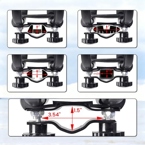 HECASA Universal J-Bar Rack Kayak Roof Rack Top Mount Crossbar Carrier Canoe SUP Surfboard Ski Board Top Mount Crossbar Car SUV Truck 2 Pair