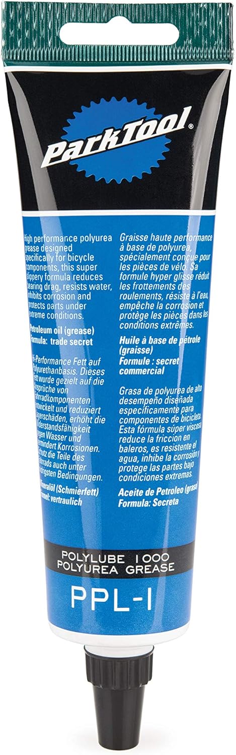 Park Tool PPL-1 Polylube 1000 Grease - High-Performance Lubricant Tube (4 oz)