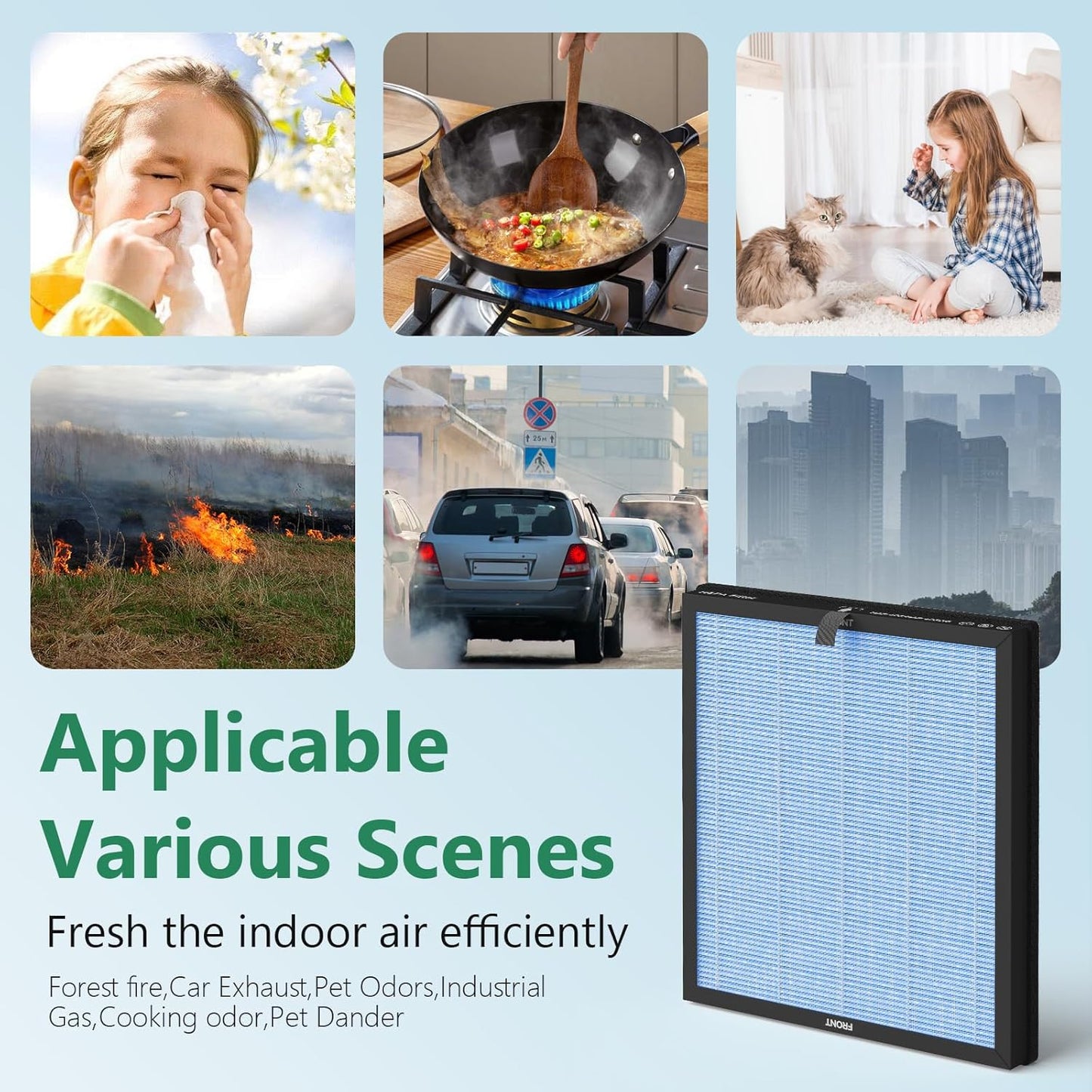 HAP602 Replacement Filter 4-Pack for ECOSELF Air Purifier - 3-in-1 Pre-Filter & Activated Carbon