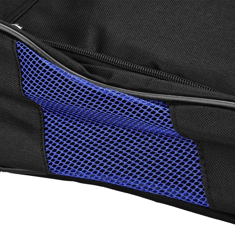 Portable Golf Shoes Bag Breathable Storage Organiser Zippered Shoe Bag with Pocket for Storing Sports Accessories Unisex(Black and Blue)