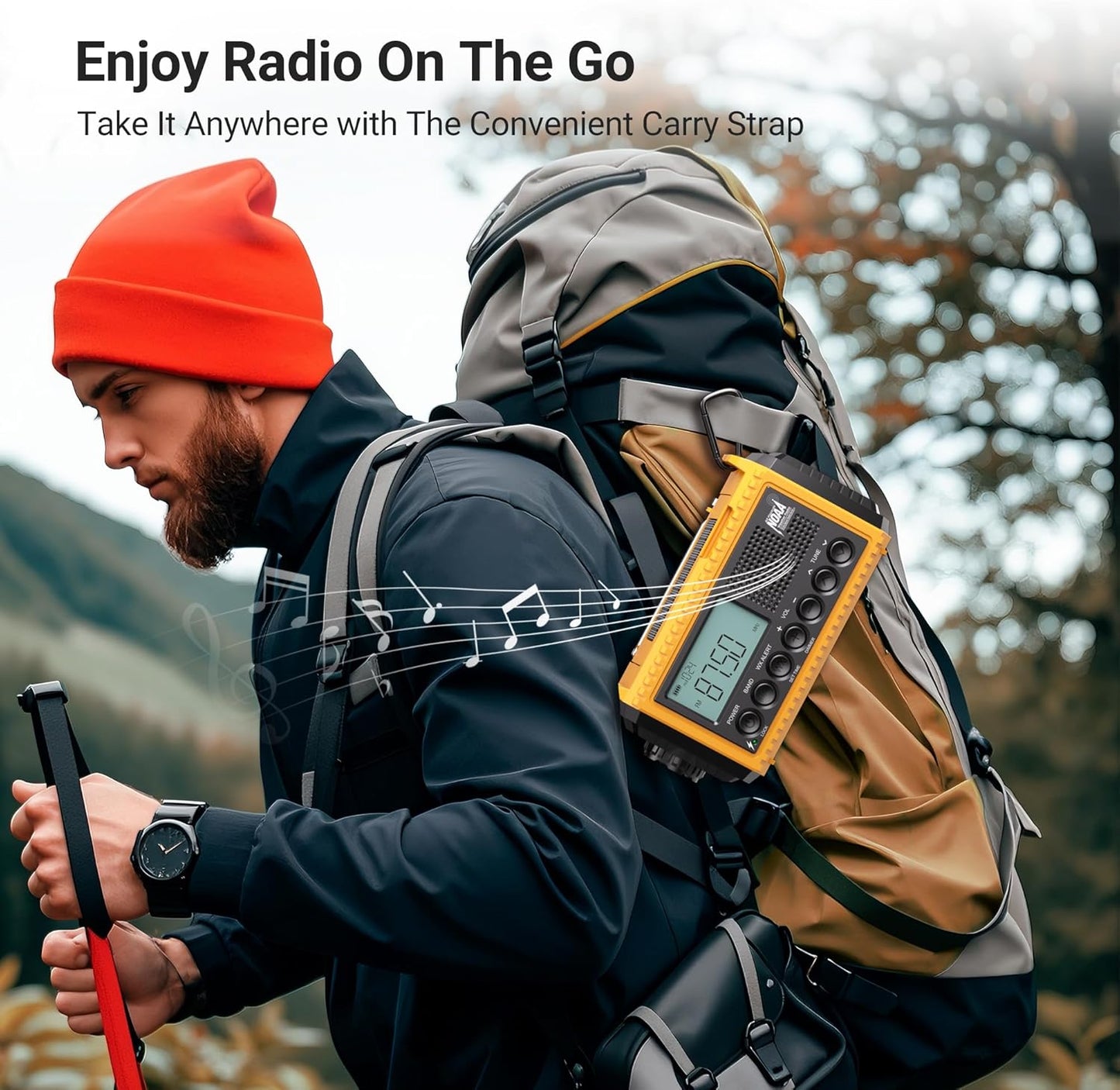 Mesqool 12000 Emergency Radio - NOAA/AM/FM/SW Weather Radio with Flashlight & Phone Charger | Portable Solar Power