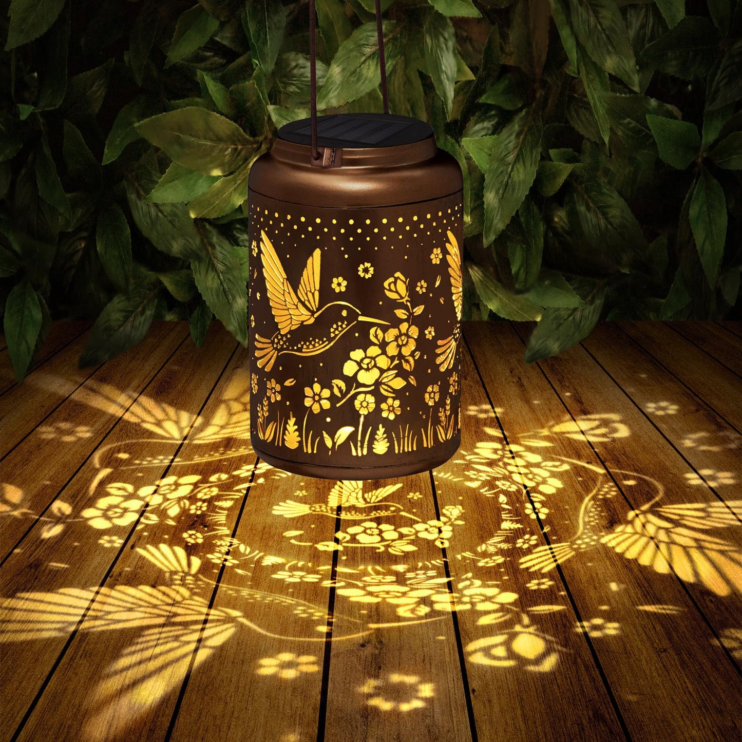 Birthday Gifts for Women Solar Lanterns Decorative Outdoor Waterproof, Hummingbird Gardening Gifts for Women, Mom, Solar Hanging Lanterns for Patio/Yard/Garden Decor