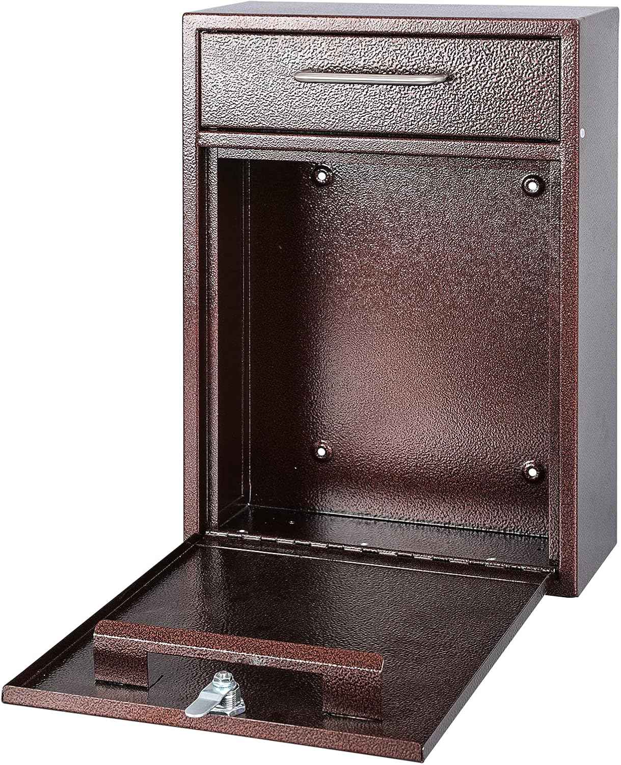 Secure Wall-Mount Mailbox with Lock | KYODOLED Large Steel Drop Box, Black, 16.2H x 11.22L x 4.72W
