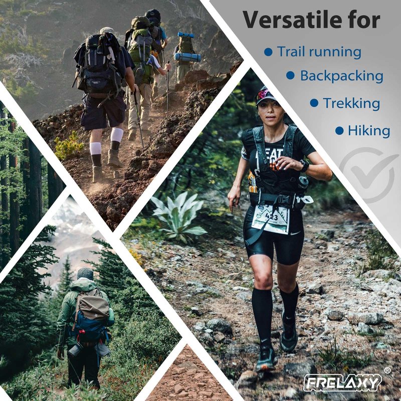 Frelaxy Ultralight Trail Gaiters for Hiking & Running – Breathable, Wear-Resistant Low Shoe Gaiters, Protect Feet from Rocks, Mud, Dust & Debris (Black)