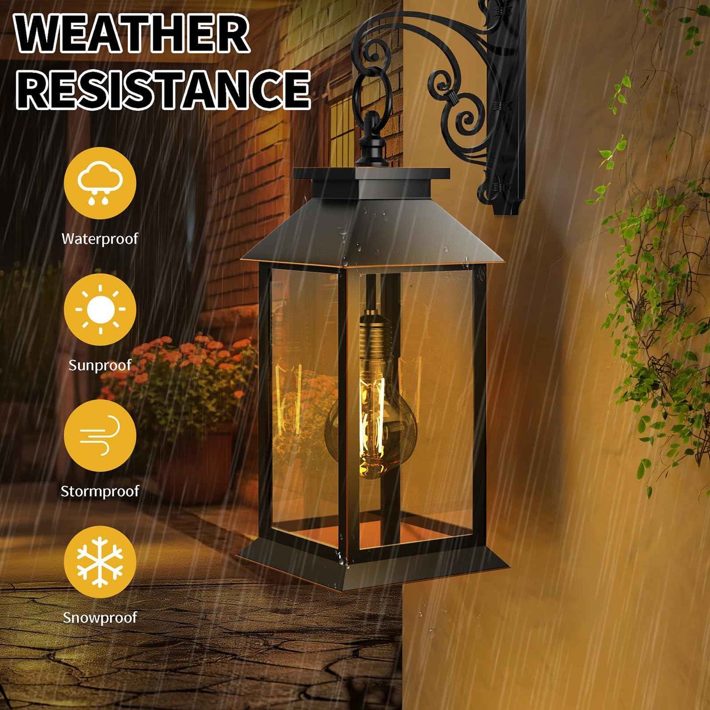 AYTPU 2 Pack Hanging Solar Lanterns Glass Solar Lights Outdoor Waterproof Upgraded Solar and 2 AA Batteries Powered, for Outside Porch, Patio and Indoor Tables, Mantelpiece