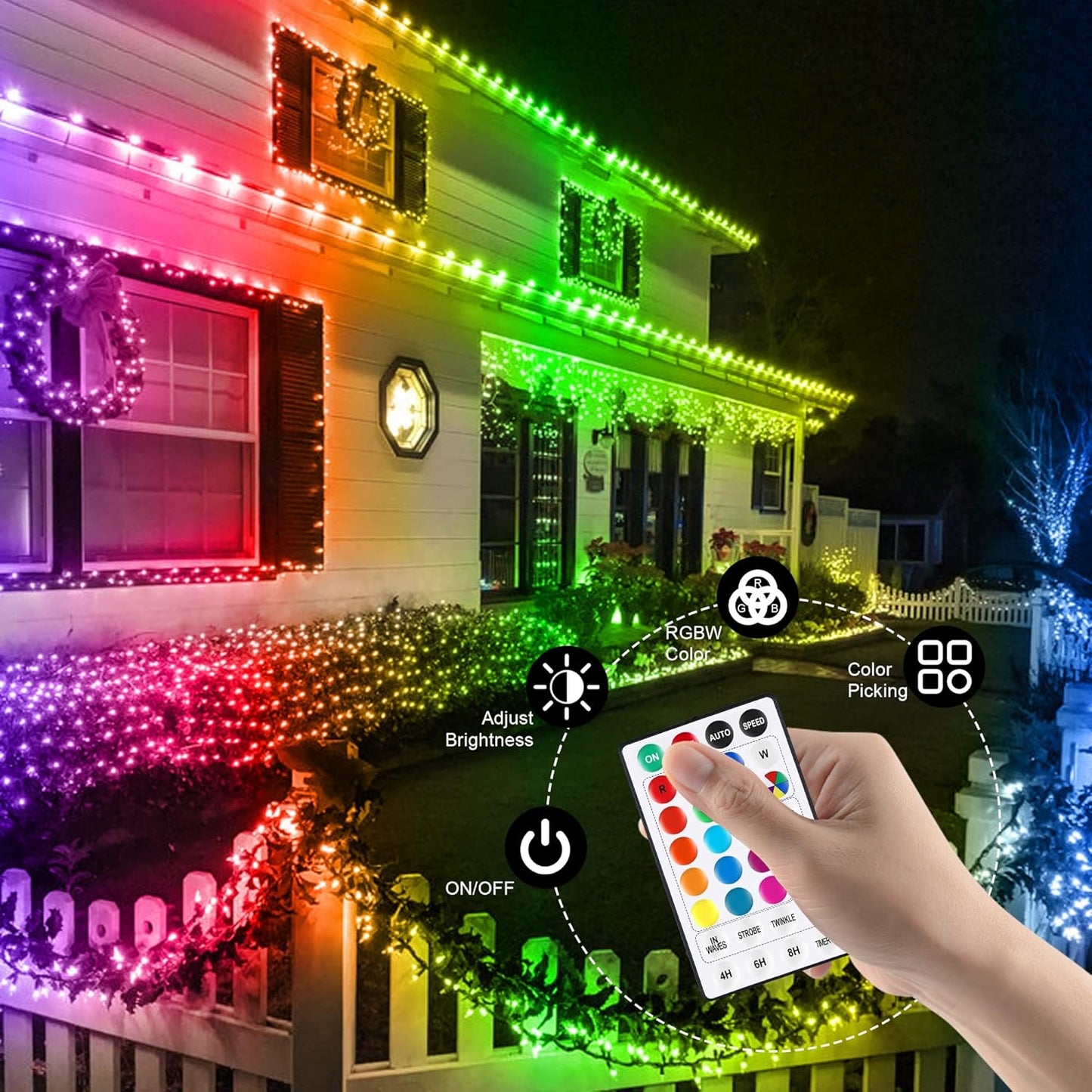 500 LED Christmas String Lights - 164 FT Waterproof RGB Fairy Lights with Remote & Timer for Indoor/Outdoor Holiday Decor