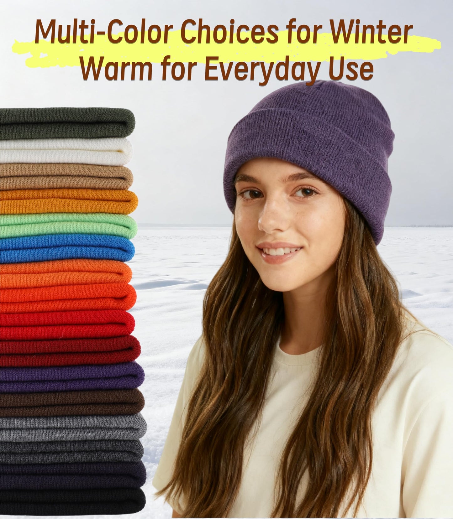 Home Prefer Mens Beanies Cuffed Knitted Winter Hat Watch Skull Cap Warm Beanie Hat for Men Women Unisex Gifts (US, Alpha, One Size, Bright Blue)