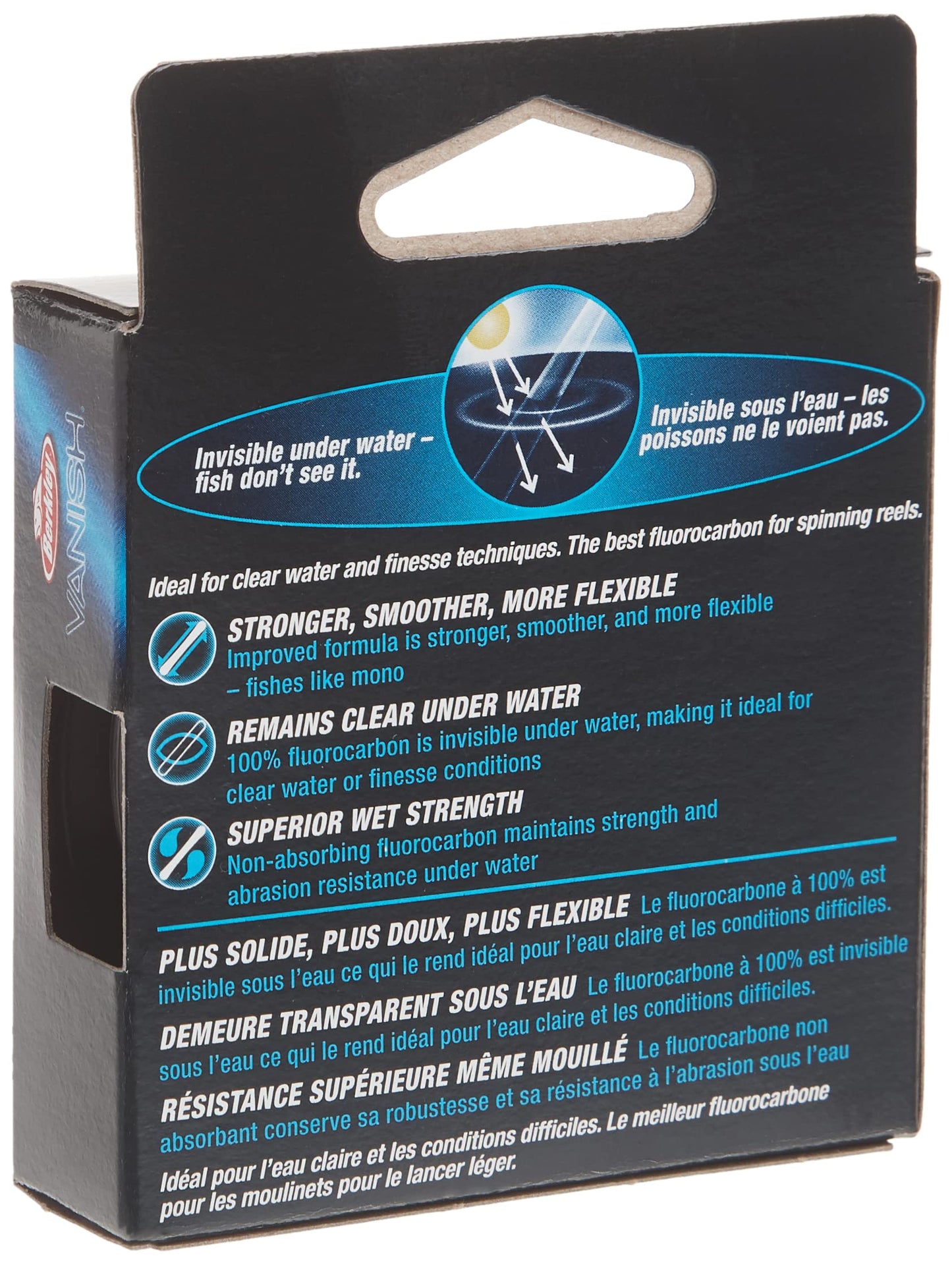 Berkley Vanish®, Clear, 10lb | 4.5kg, 110yd | 100m Fluorocarbon Fishing Line, Suitable for Saltwater and Freshwater Environments