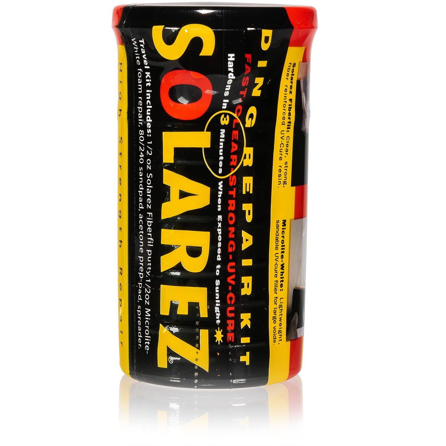 Solarez Polyester Mini Travel Kit ~ Surfboard Ding Repair - Paddle Board Wakeboard Repair ~ Kit Includes: Poly and Microlite Fast Cure Resins, Sanding Pad, Spreader, Alcohol Pad, in Watertight Capsule