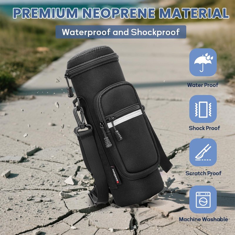 Crossbody Carrier Bag for Owala Water Bottle, Insulated Cup Holder Sleeve for Ninja Portable Blender with Adjustable Shoulder Handheld Strap & 2 Pockets, Travel Gym Camping Accessories for Men Women