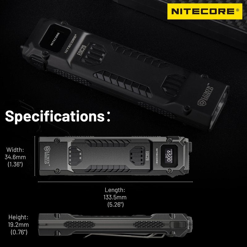 Nitecore EDC29 6500 Lumen Ultra Slim High Performance EDC Flashlight with Retractable Keychain