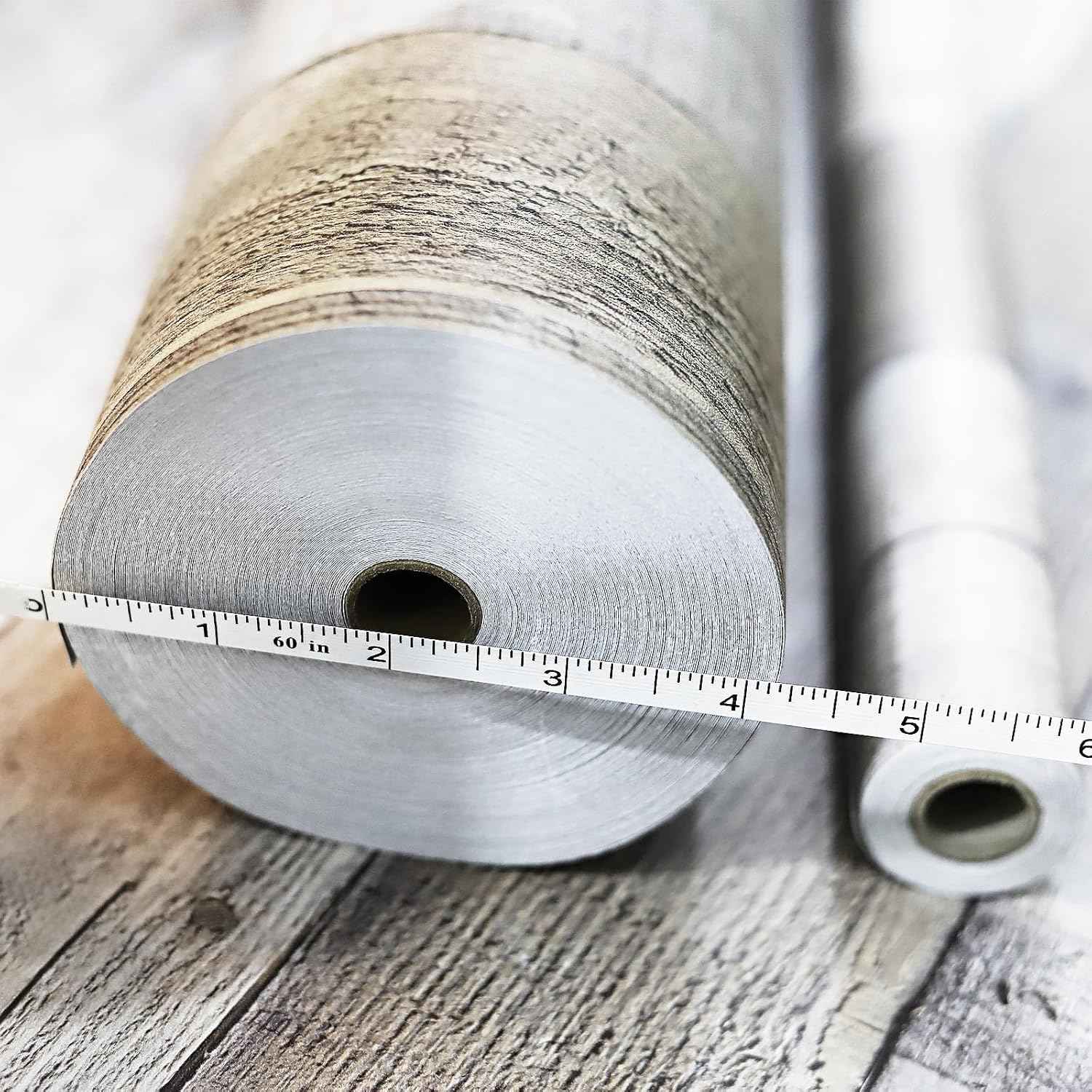 Natural Grey Wood Contact Paper - 17.3" Peel and Stick Wallpaper for Home Decor
