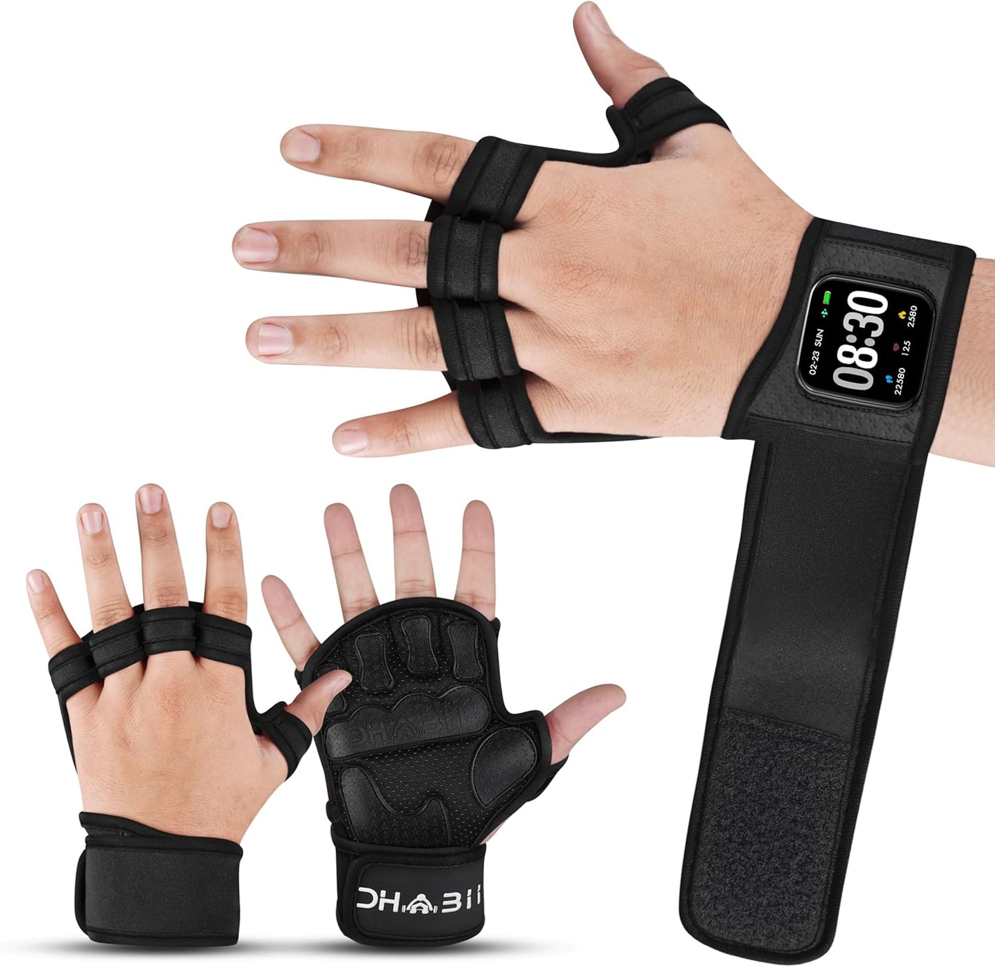 Skiennix Workout Gloves - Smartwatch Compatible Ventilated Gym Gloves with Wrist Support | Breathable Weight Lifting for Fitness & Cycling