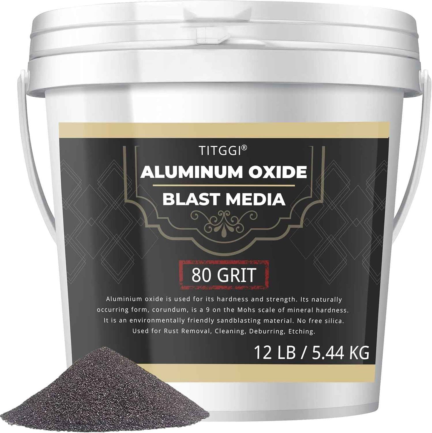 Premium 100 Grit Aluminum Oxide Blast Media - 19lbs High Abrasive Sand for Metal Blasting