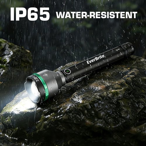EverBrite 5000 High Lumens Rechargeable Flashlight, 5 Modes Zoomable Tactical Flash Light High Powered, LED Super Bright Spotlight for Hunting Hiking Camping Home Emergency& Survival Gear