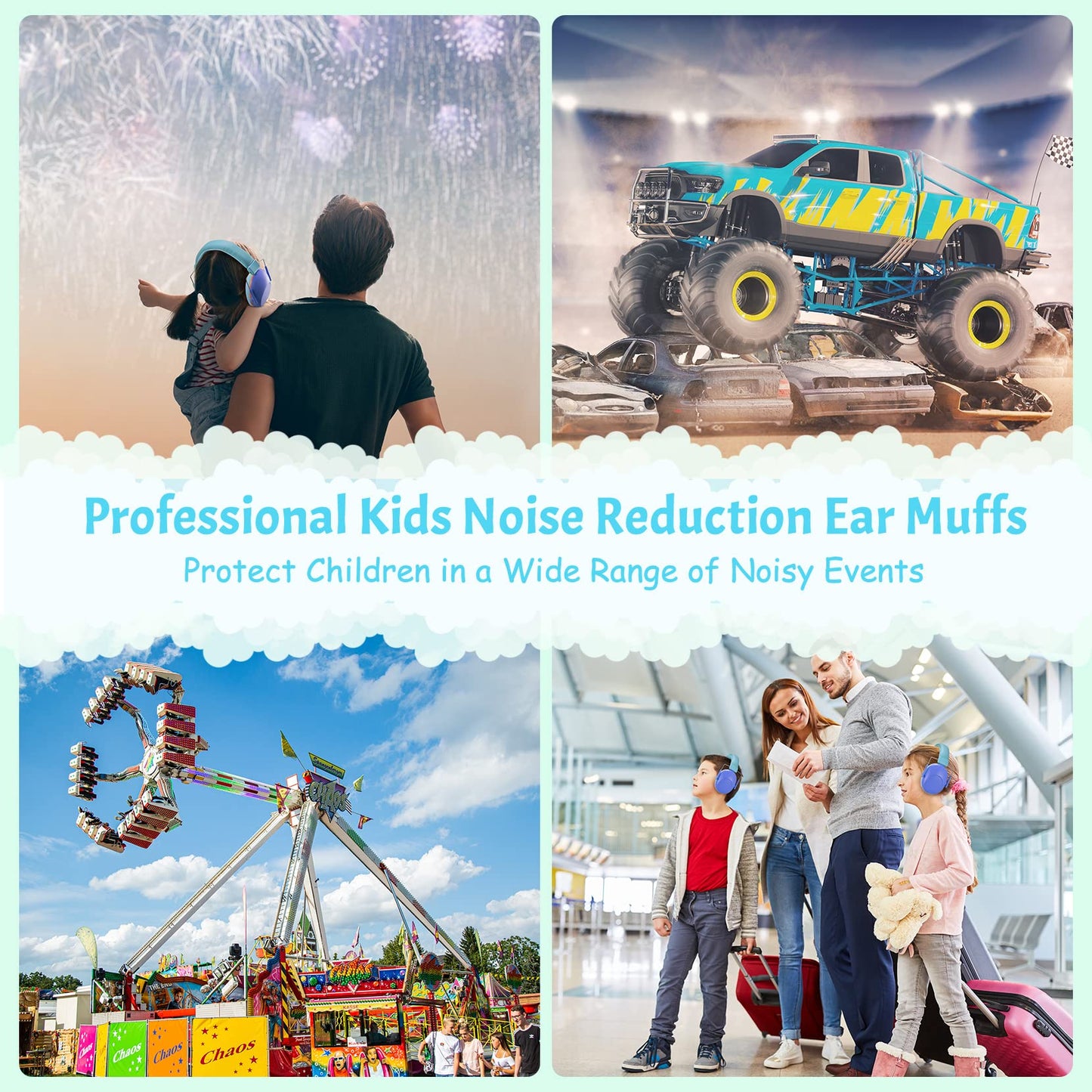 Onhear Kids Noise Cancelling Headphones, NRR 26dB Kids Ear Protection Earmuffs for Autism, Toddler, Children, Noise Cancelling Sound Proof Earmuffs/Headphones for Concerts, Air Shows, Fireworks