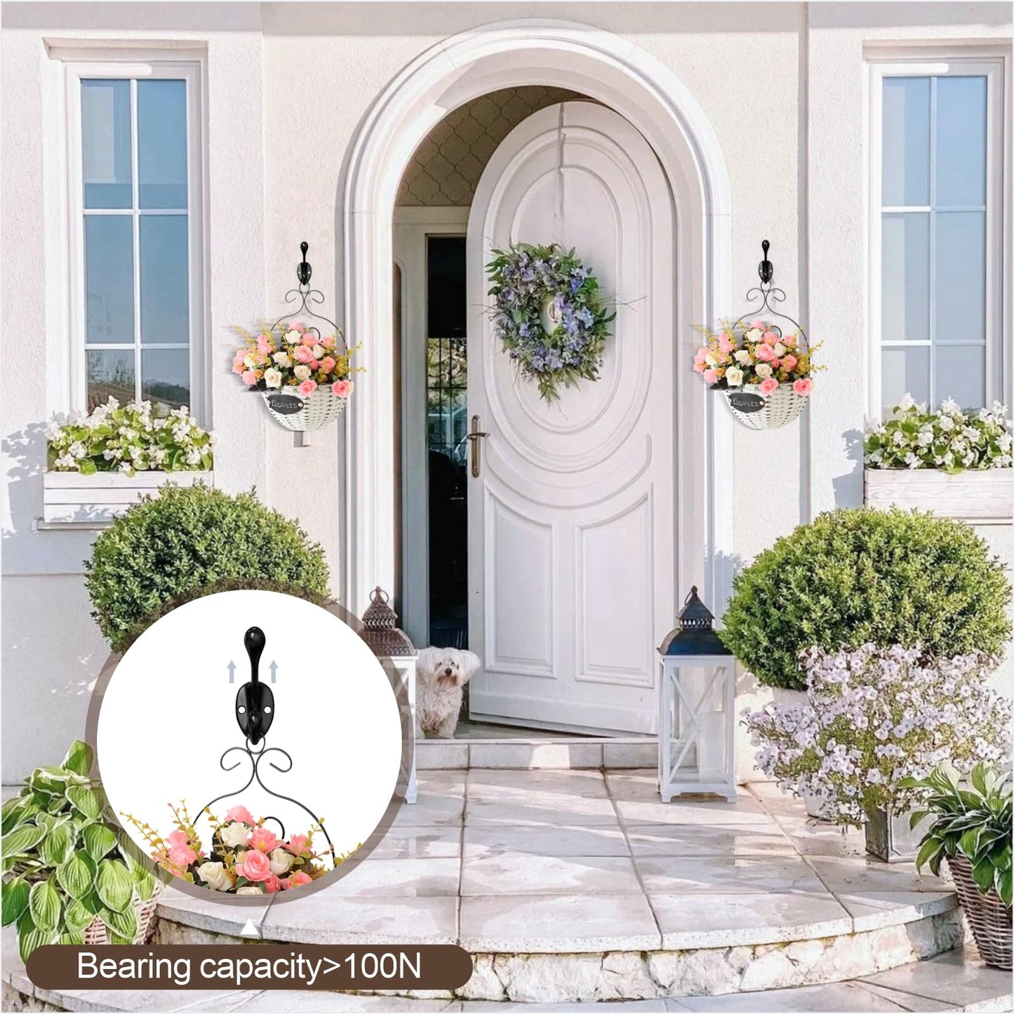 ZBDPOVT Coat Hooks, 16 Pack Black Metal Heavy Duty Screw-in Wall Hooks for Closet, Backpack, Bag, Clothes - Mounted Door Hooks for Classroom, Cubby Organization