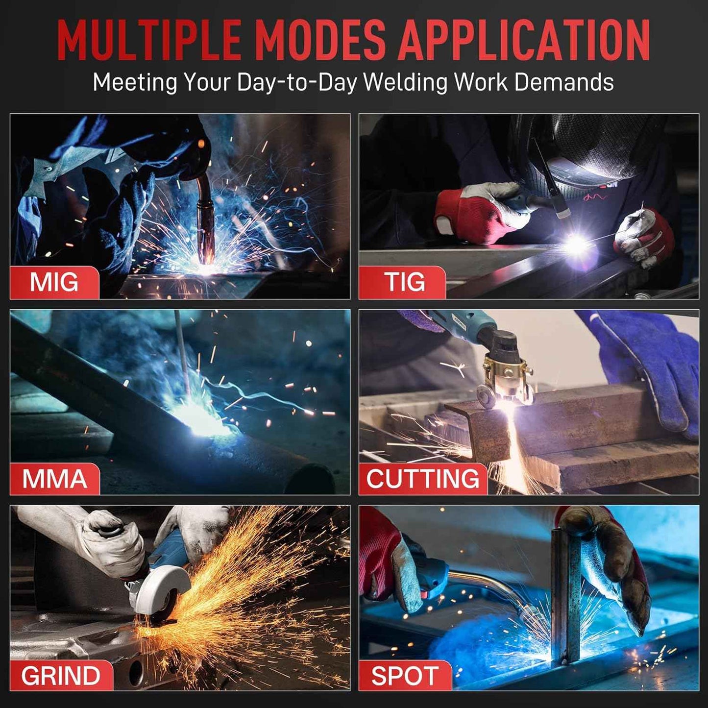 ANDELI Auto Darkening Welding Helmet - 180° Panoramic View, Solar & Rechargeable, True Color Shade 4/5-9/9-13