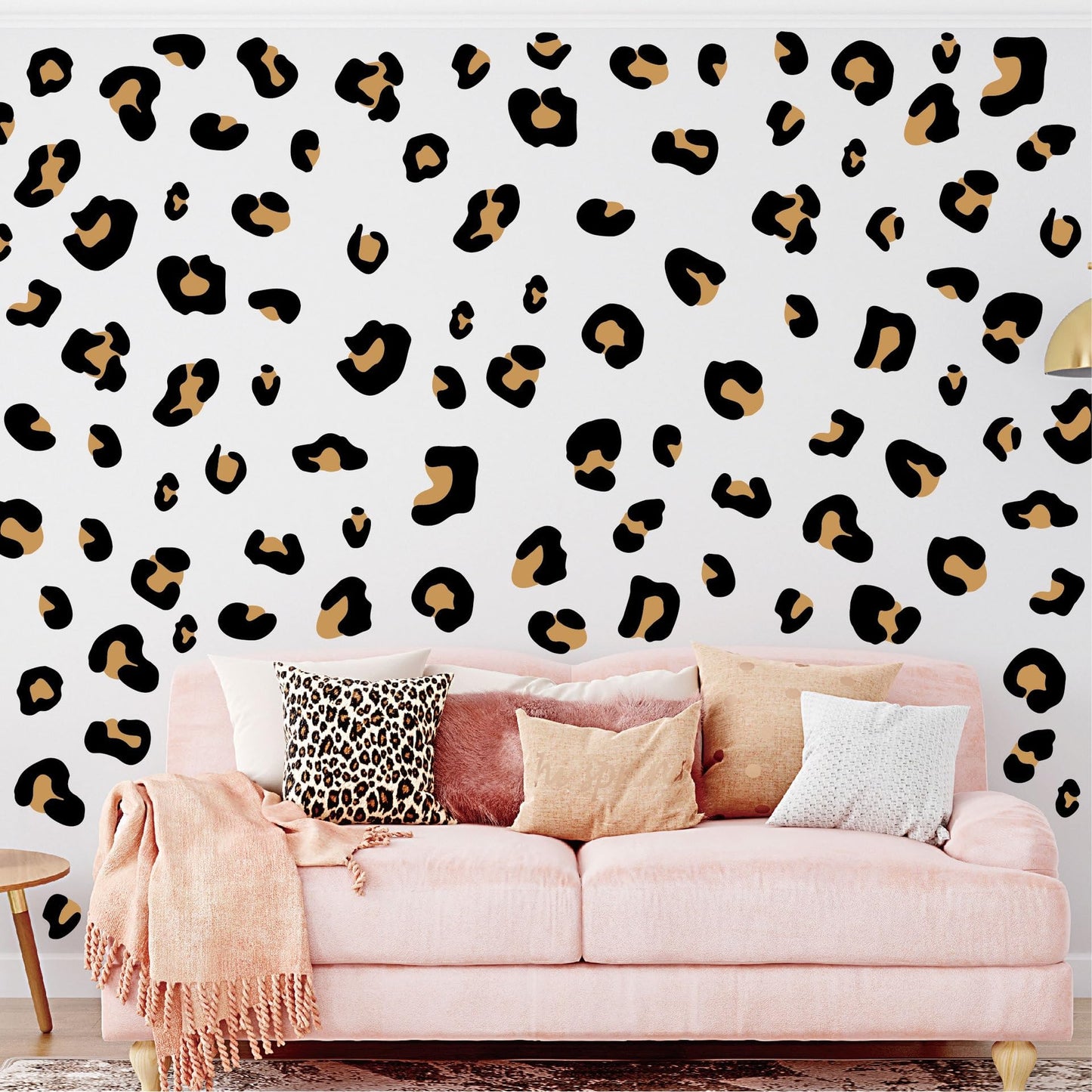 12 Sheets 348 Pcs Leopard Print Wall Decals - Cheetah Print Wallpaper for Bedroom, Living Room, Classroom Decoration