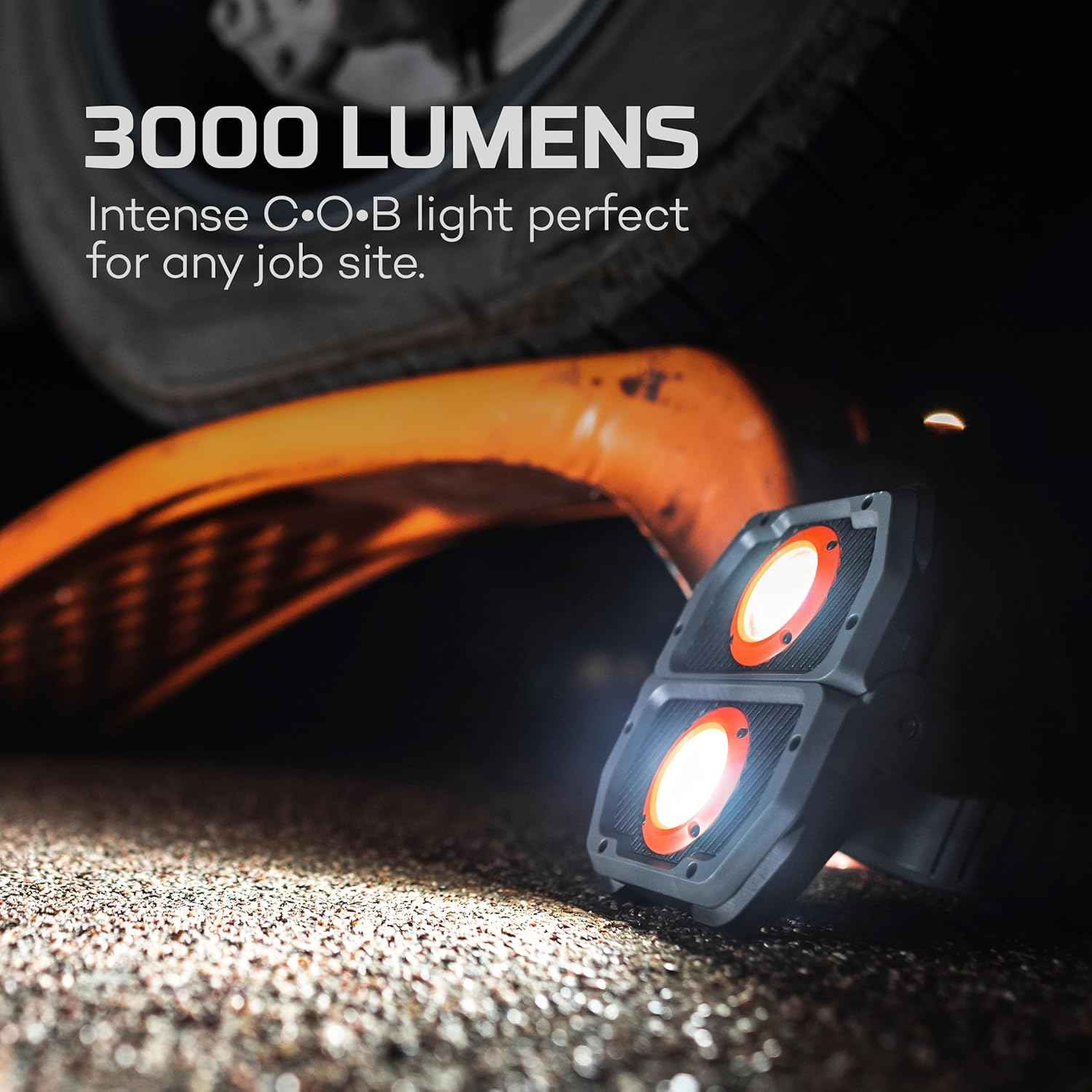 NEBO OMNI 3K Rechargeable Work Light - 3000 Lumens, 6 Modes, Magnetic Handles, Power Bank & USB-C Cable