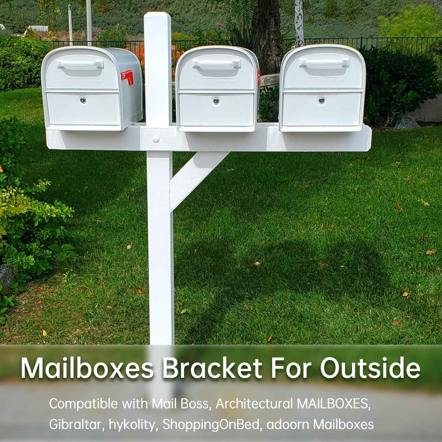 Mailbox Mounting Board, Post Mount Adapter Plate for Metal Post, Reinforced Installation Plate White;Compatible with Mail Boss, Architectural MAILBOXES, Gibraltar, hykolity, ShoppingOnBed, adoorn