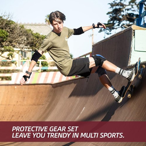 BOSONER Knee and Elbow Pad Set - Protective Gear for Adults & Kids | Ideal for Roller Skating, BMX, and Cycling