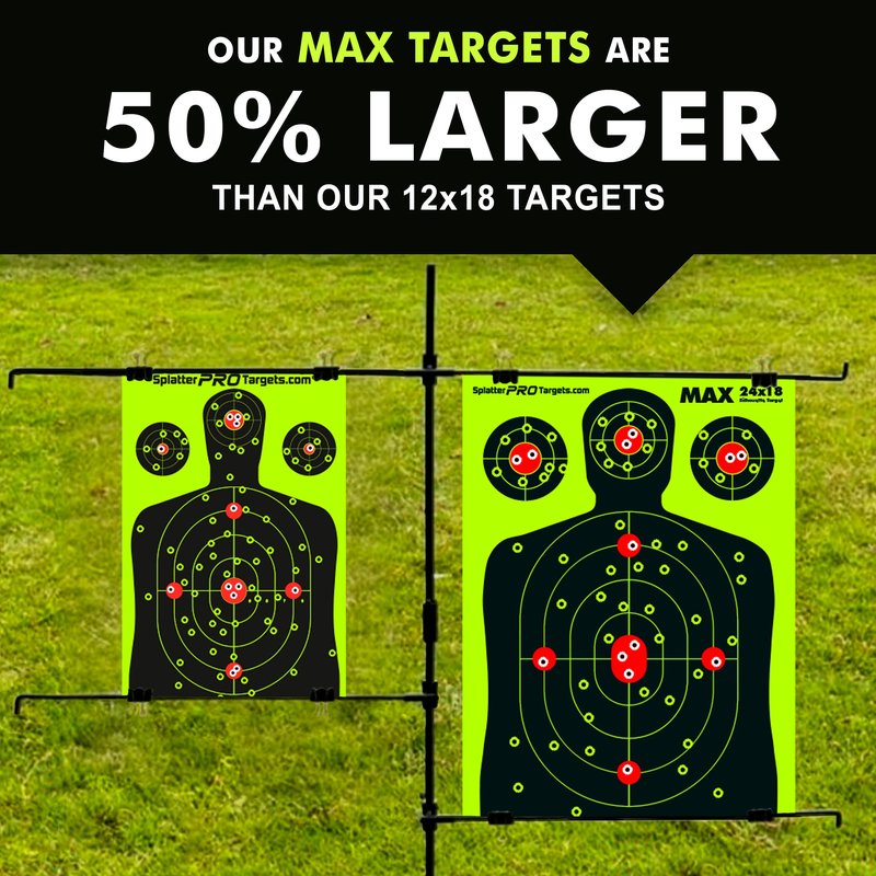 18x24 Extra Large Splatter Targets. Two Color Splatter to Easily See Your Shots! Bright Fluorescent Yellow and White Splatter. (10.)