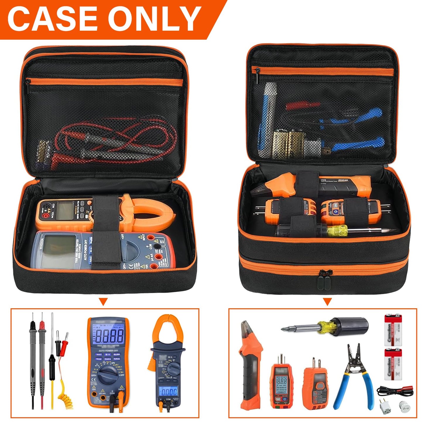 Carrying Case Compatible with Klein Tools ET310 AC/80101/80016 Circuit Breaker Finder,GFCI Outlet Tester,69149P Electrical Test Kit,Circuit Tester Storage Organizer for Digital Multimeter,Clamp Meter
