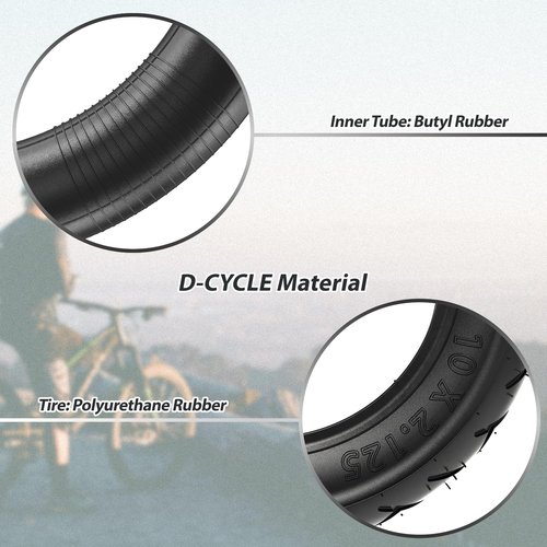 Heavy Duty 10x2.125/10 x 2 Tire and Inner Tube with Bent Valve Stem for Smart Electric Balance Scooter Bike, Stroller, Bicycle, Tricycle 10" inch Unicycle
