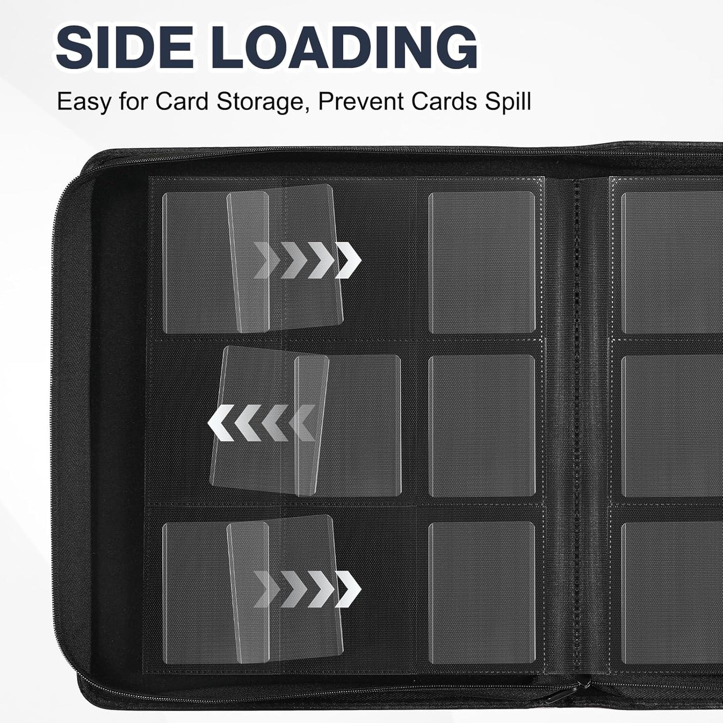 Toploader Binder - Holds 360 Toploaders | Includes 100 Toploaders - 9-Pocket PU Cover for 3" x 4" Cards