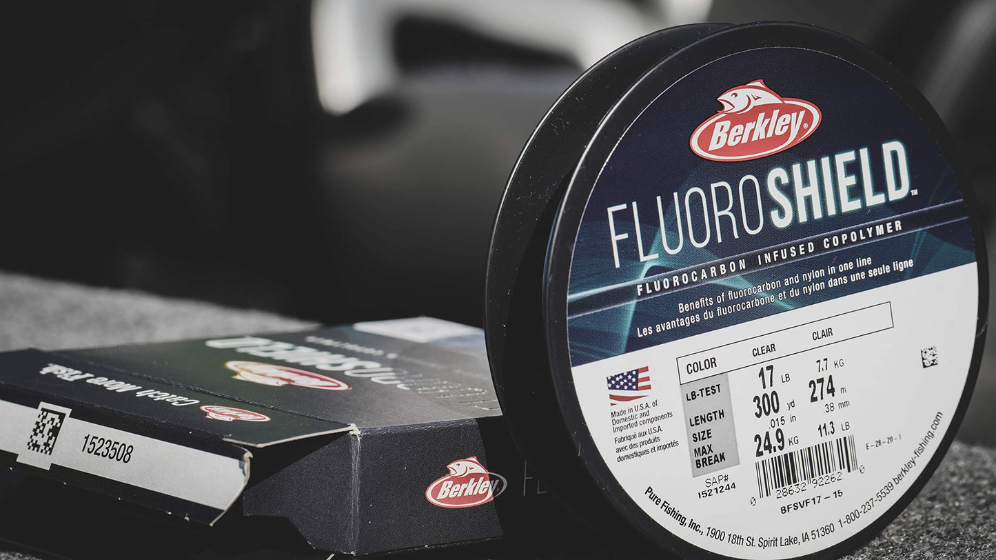 Berkley FluoroShield™, Clear, 8lb | 3.6kg, 3000yd | 2743m Fishing Line, Suitable for Freshwater Environments