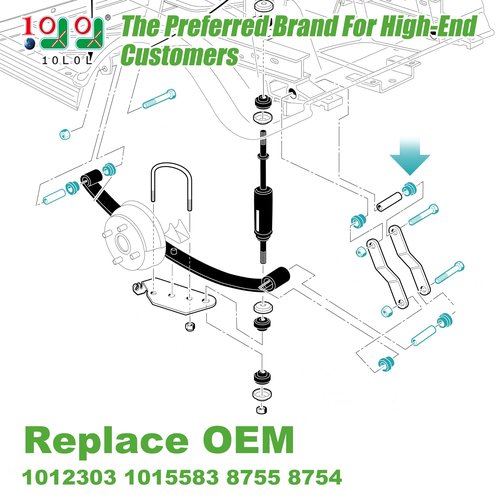 10L0L Complete Rear Leaf Springs & Shackles Bushing Sleeve Screw Bolt Kit for Club Car DS 1981-up Golf Cart, Replace OEM 1012303 1015583 8755 8754