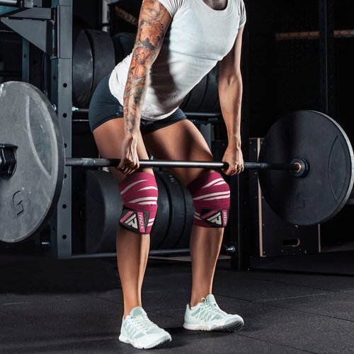 RDX Knee Wraps for Weightlifting, 78” Elasticated Straps Power Lifting Leg Press Support Gym Fitness Squats Workout Men Women