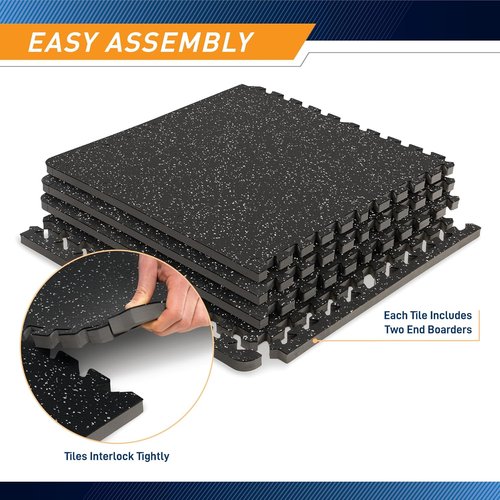 Marcy Interlocking EVA Foam Gym Floor Mat - Dual Density Rubber for Exercise Equipment | MAT-40