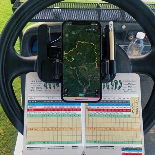 giantgrown Golf Cart Phone Holder Steering Wheel Cell Phone Mount Flip Up Club Car Golf Cart Accessories EZGO Yamaha