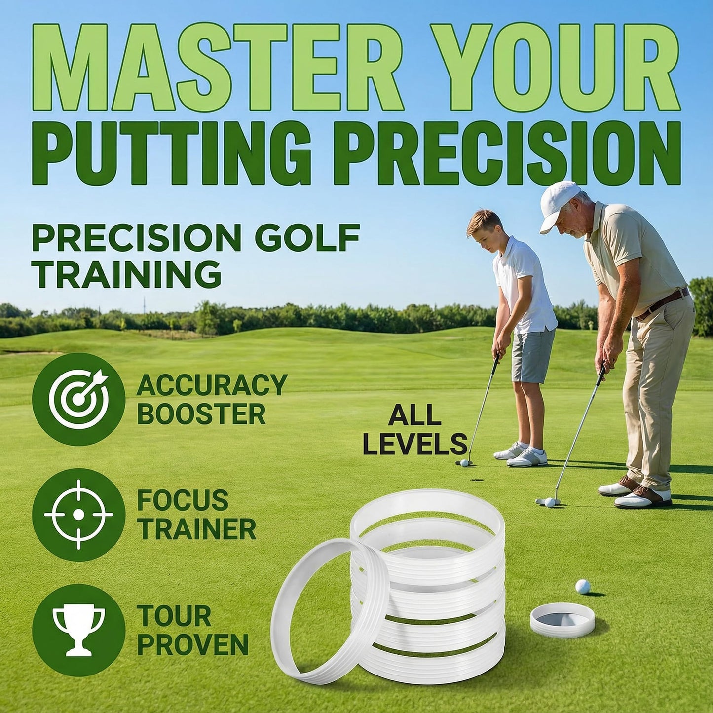 5pcs Golf Green Cup Rings: Portable Golf Putting Green Hole Cup Rings - Golf Training Aid Accessories for Outdoor, Backyards, Golf Course 11 x 11 x 2cm