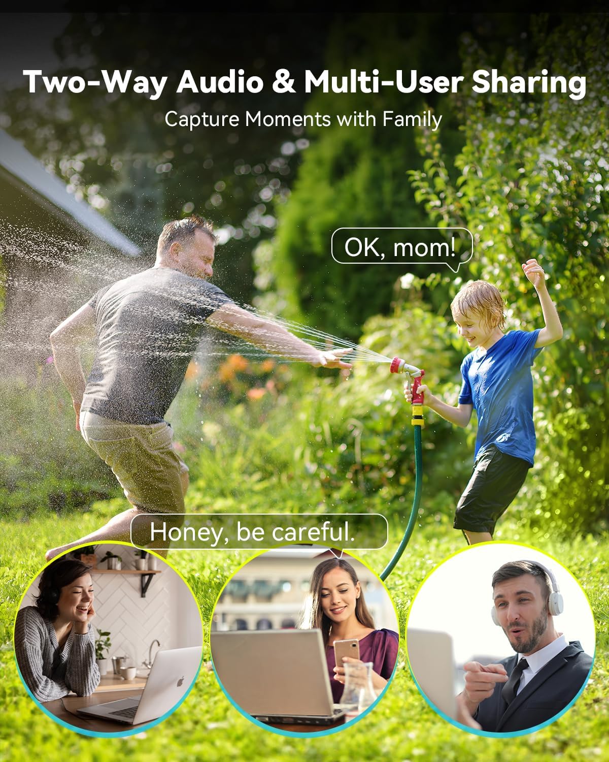 2K Outdoor Security Camera with 360° PTZ, Color Night Vision & Two-Way Audio - Wi-Fi IP66 Weatherproof, Works with Alexa