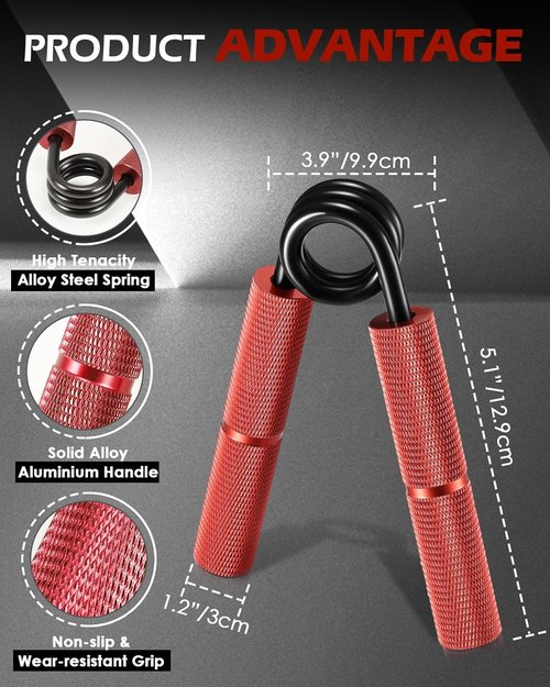 Hozzen Grip Strength Trainer - 6 Pack Hand Grip Set (50-350LB) | No-Slip Forearm Strengthener for Exercise & Recovery