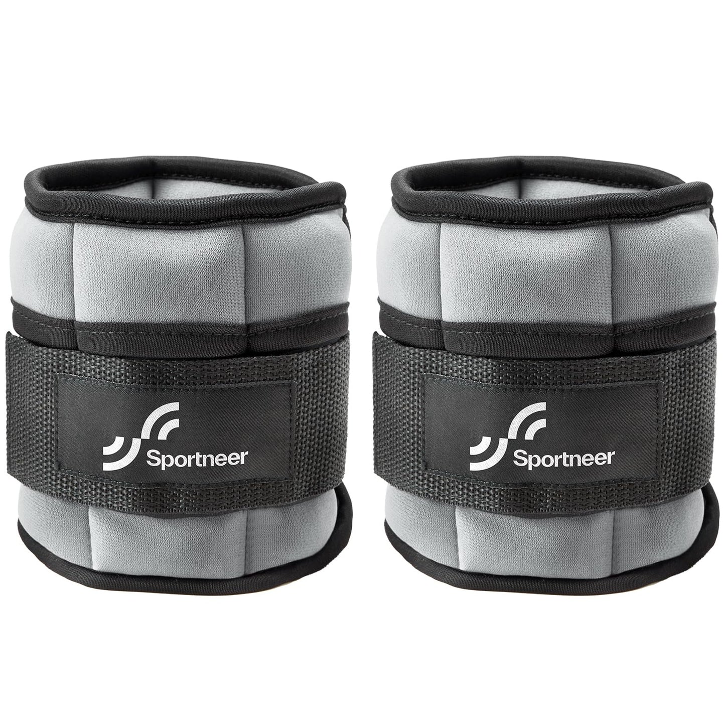 Sportneer Adjustable Ankle Weights Set - 1 Pair (2-10 lbs) Removable Sandbags for Women & Men, Comfortable Neoprene Leg Weights for Walking, Running, Pilates, Yoga, Home Workout & Physical Therapy