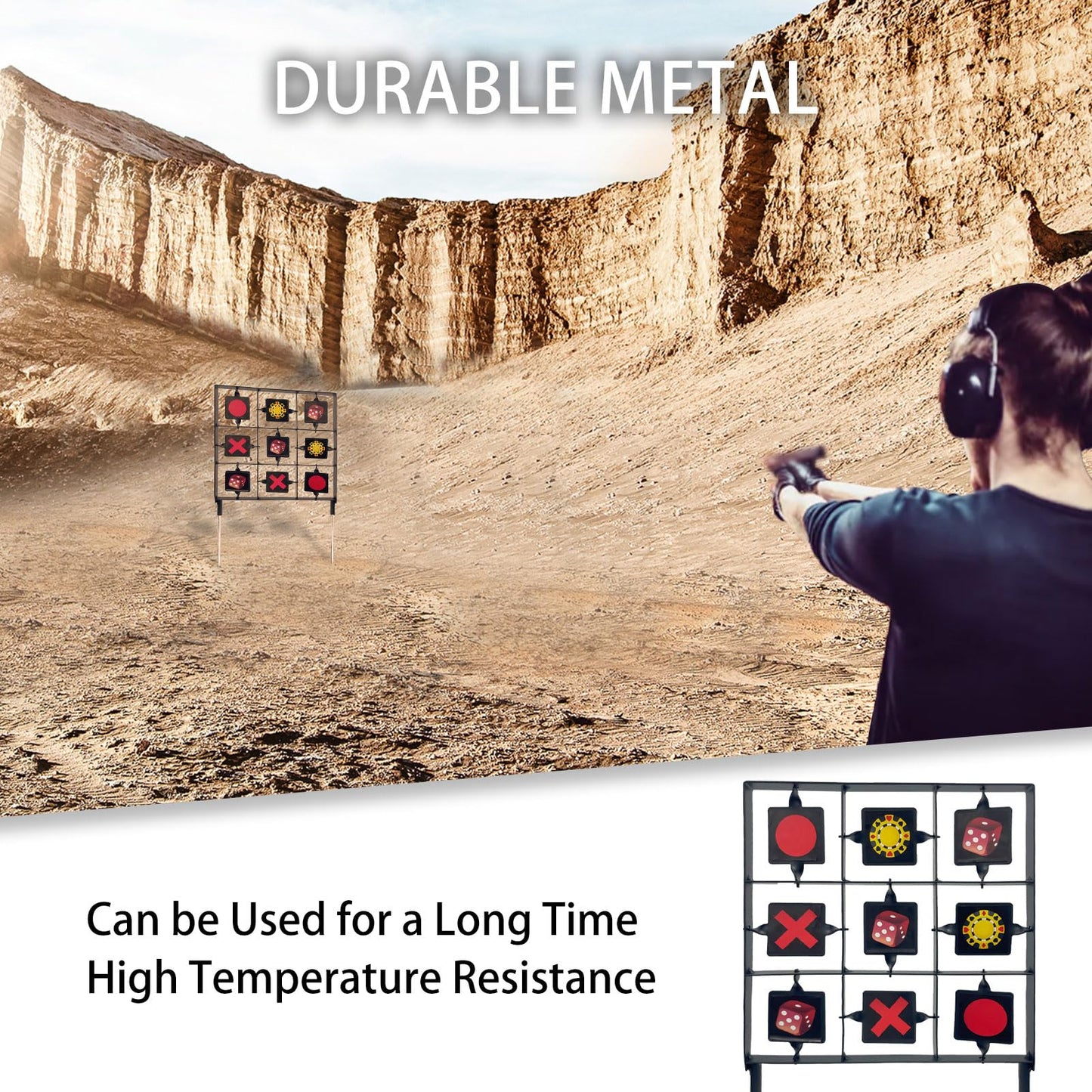 STRONCHUAN Backyard Bb Target, Metal Shooting Target, Automatic Reset, Round, Iron, Portable Design, Suitable for Home Garden, Lawn, Farm, Patio, Backyard (New Black Nine Targets)