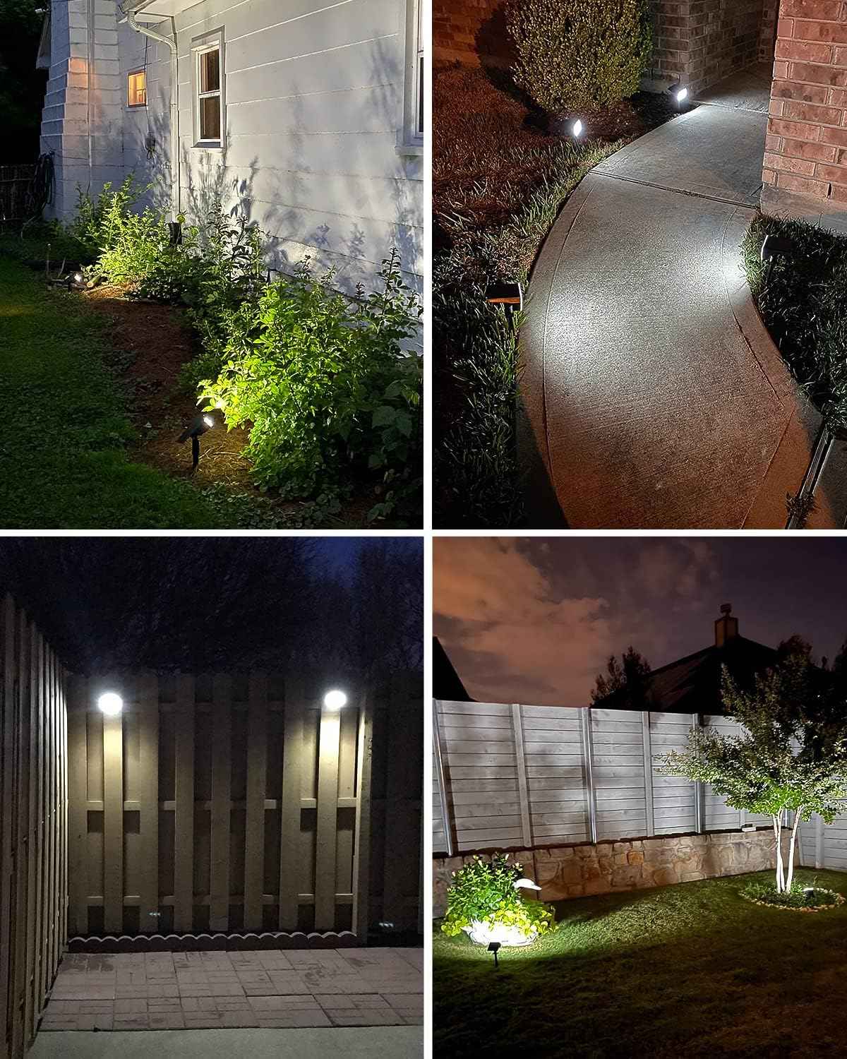 10 Pack Solar Spot Lights - Waterproof IP67 Landscape Flood Lights with 72 LEDs, 3 Modes, Auto On/Off for Garden, Lawn, Patio & Driveway (Cool White)