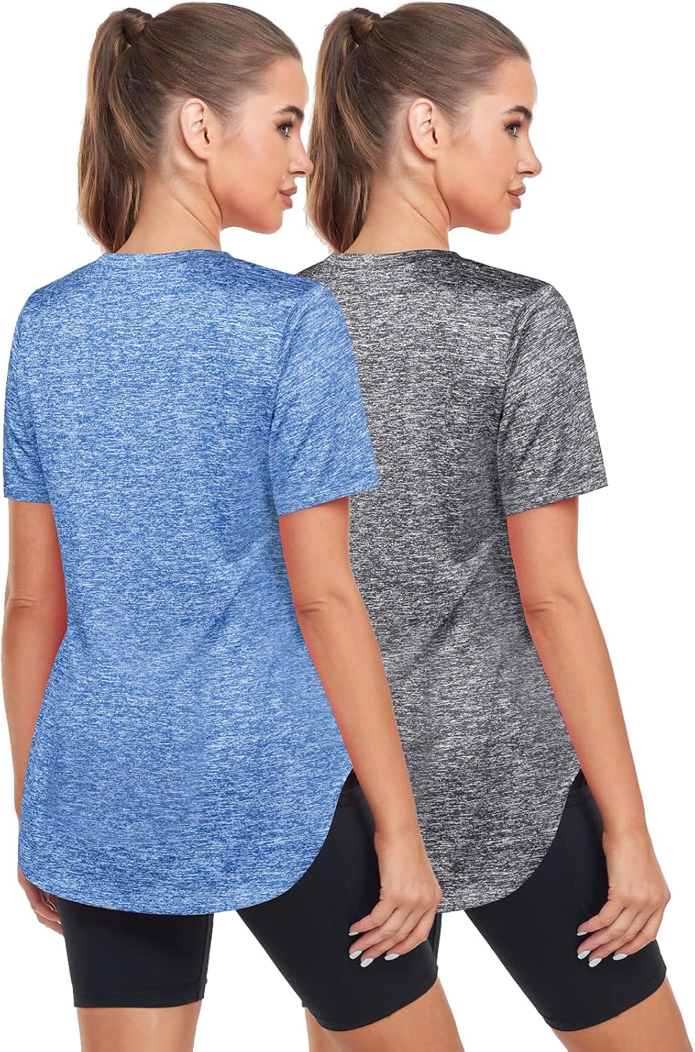 Skiennix Short Sleeve Workout Shirt - Loose Fit V-Neck Exercise Top for Yoga & Gym | Dry Fit, Women's Activewear