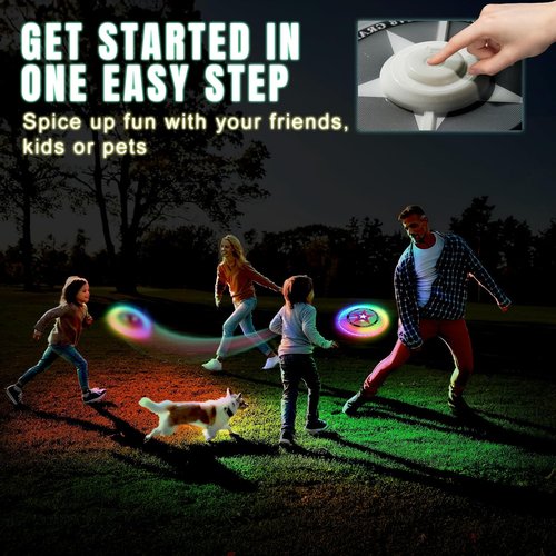 LED Flying Disc with Millions of Colors, 42 LEDs, 175g, 12 Lighting Modes, Rechargeable & Water-resistant, Outdoor Toys for Kids Ages 8-12 Teens Men Boys Adult Beach Toys Camping Lawn Yard Games