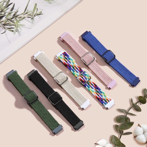HQzon 2 Pack Stretchy 16mm Braided Nylon Bands Compatible with FITVII HM08/MorePro HM08/Amzhero-Runfit D26/KALINCO Slim Fitness Tracker