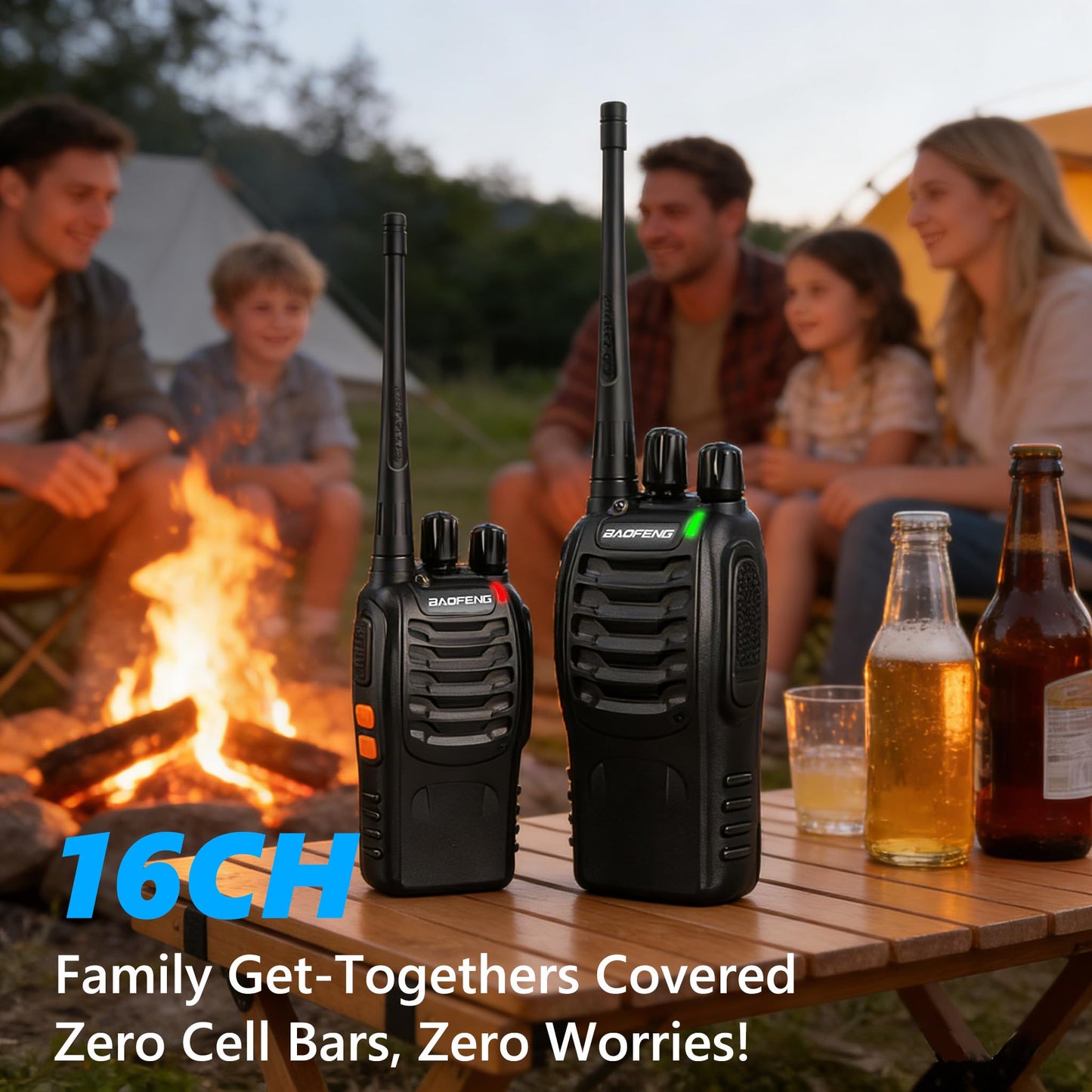 BAOFENG BF-888S 6Pack Long Range Walkie Talkies for Business and Adults Rechargeable Two Way Radios with 6-Way Charger, Programming Cable & Headphones, FCC Certified 16 Channel UHF Radios