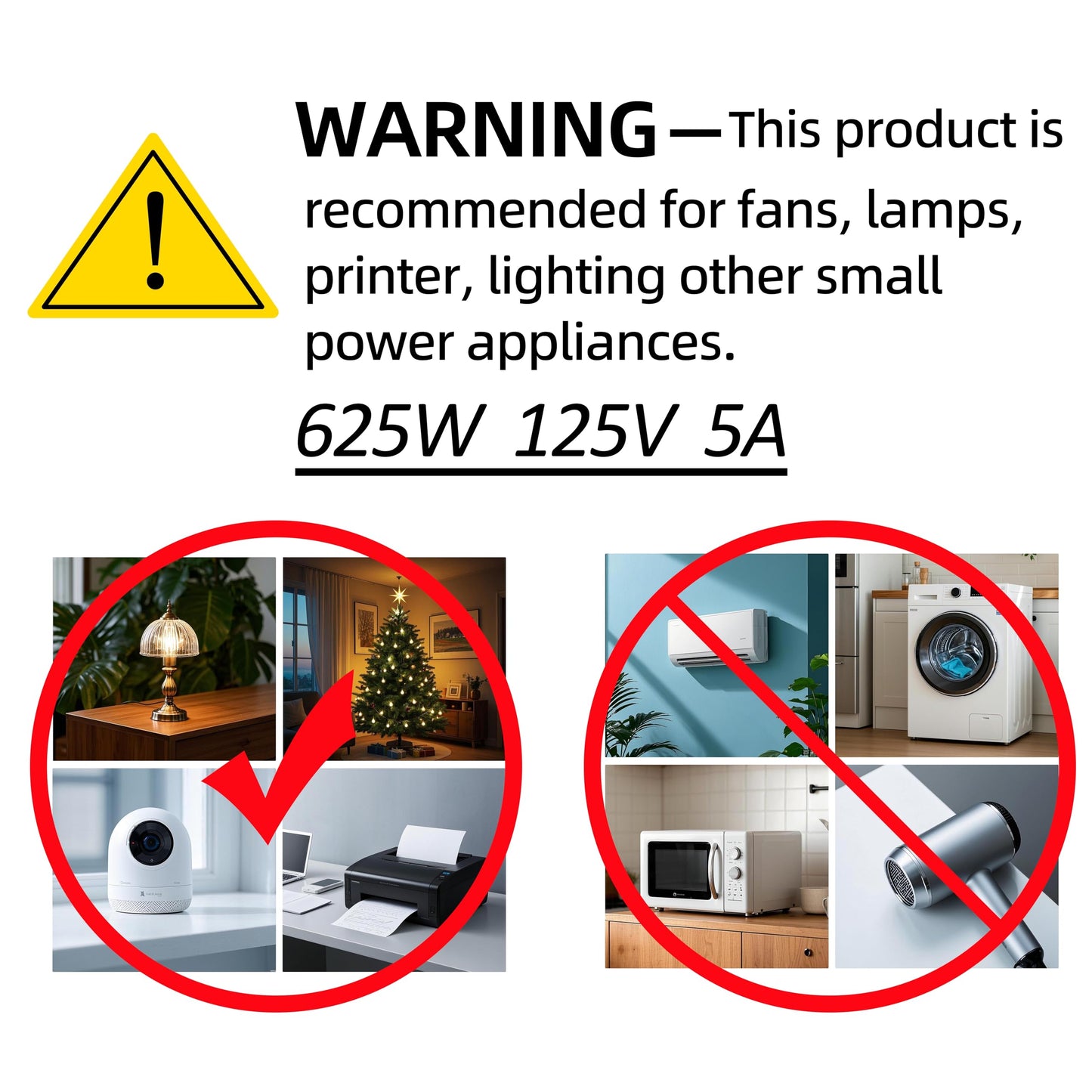 Polarity White Extension Cord 15FT 625W Extension Cords Thin Two Prong for Indoor Use Power Strip Outside Cables with Single Plug Ideal for Christmas Lights, Lamps, Cameras, Small Appliances (1 Pack)