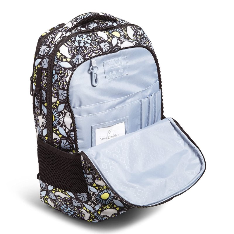 Vera Bradley Women's Recycled Lighten Up Reactive Grand Backpack, Plaza Medallion, One Size